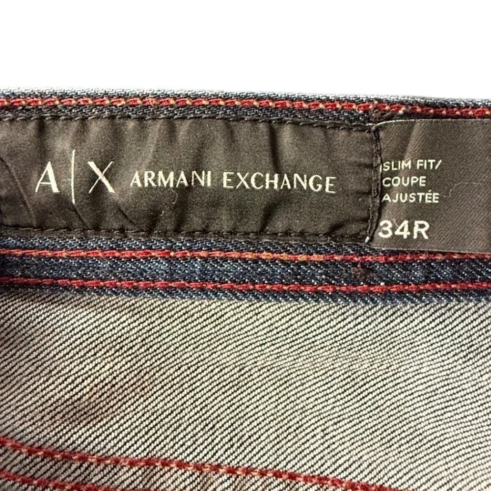Armani Exchange Mens Slim Fit Dark Wash Denim Jeans Blue Size 34R